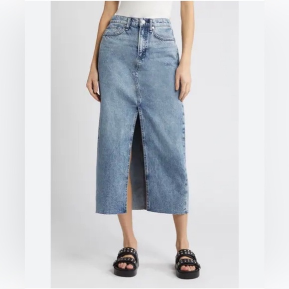 RAG & BONE Clara High Rise Denim Midi Skirt Sz 31 / 10 | 5-Pocket Classic - Picture 16 of 16